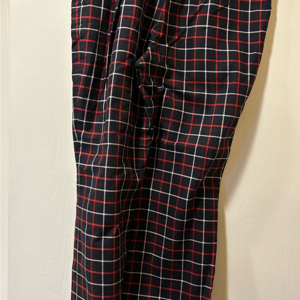 Tommy Hilfiger Navy Plaid Trousers with Red & White Windowpane